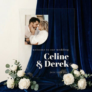 Panneau de bienvenue en acrylique pour mariage ave