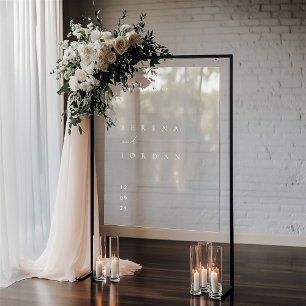 Panneau de bienvenue en acrylique pour un mariage