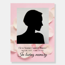 Panneau de bienvenue funéraire rose pétale rose en
