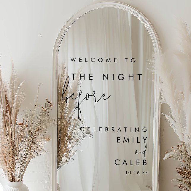 Panneau de bienvenue miroir chic pour dîner de rép (Créateur téléchargé)