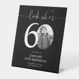 Panneau de bienvenue pour 60e anniversaire noir |