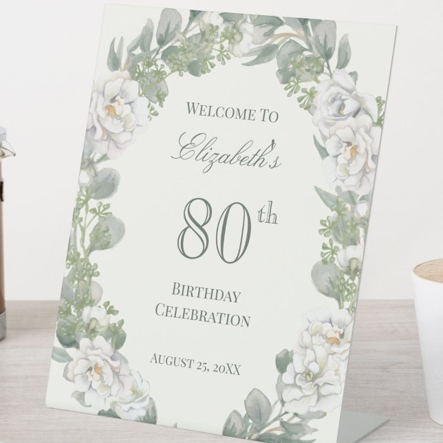 Panneau de bienvenue pour 80e anniversaire Elegant (Créateur téléchargé)