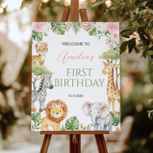 Panneau de bienvenue pour anniversaire Rose Fête S