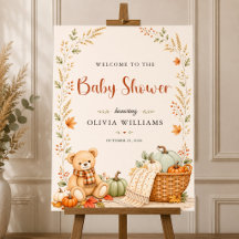 Panneau de bienvenue pour Baby Shower automnal à t