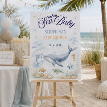 Panneau de bienvenue pour Baby Shower Sea You Soon
