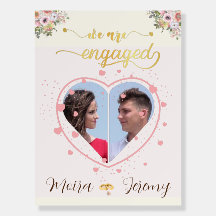 Panneau de bienvenue pour fête de fiançailles en p