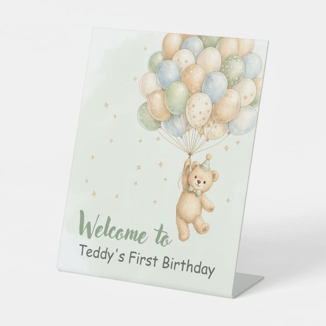 Panneau de bienvenue pour l'anniversaire de Teddy  (Recto)