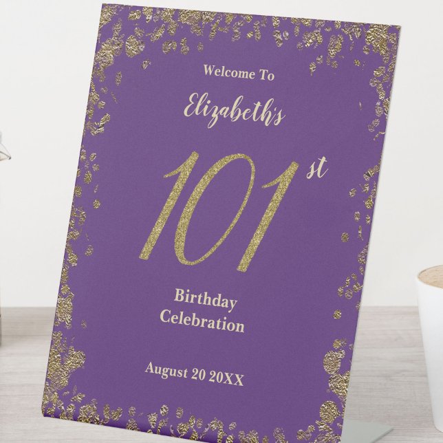 Panneau de bienvenue pour un 101e anniversaire vio (Créateur téléchargé)