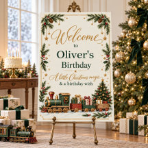 Panneau de bienvenue pour un anniversaire de Noël 