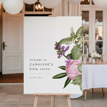 Panneau de bienvenue pour une baby shower rose dan