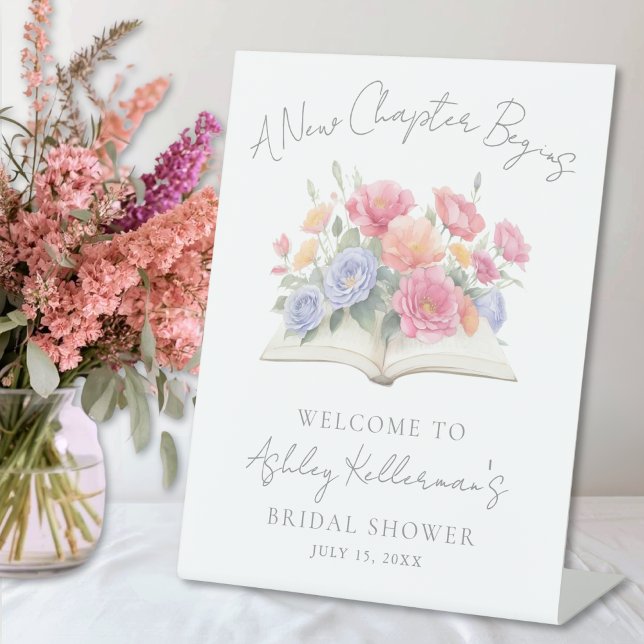 Panneau de bienvenue pour une fête prénuptiale flo (Book Watercolor Floral Bridal Shower Welcome Sign )