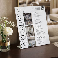 Panneau de bienvenue QR avec photo d'hôte de locat