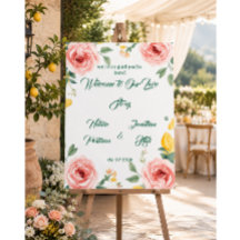 Panneau de bienvenue Rose Méditerranéenne et Citro