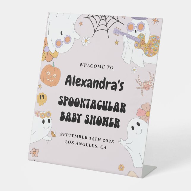 Panneau de bienvenue sur pied pour Baby Shower Ros (Recto)