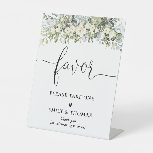 Panneau de cadeau de mariage floral blanc (Recto)