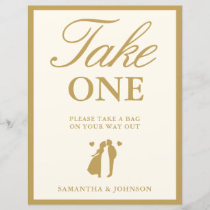 Panneau de cadeau de mariage 'Take One' élégant et