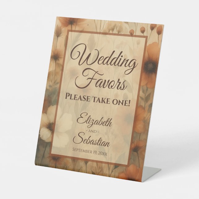 Panneau de cadeaux de mariage à l'aquarelle floral (Recto)
