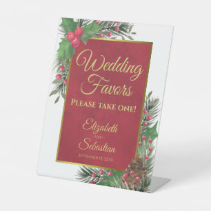 Panneau de cadeaux de mariage Noël Festif Holly &