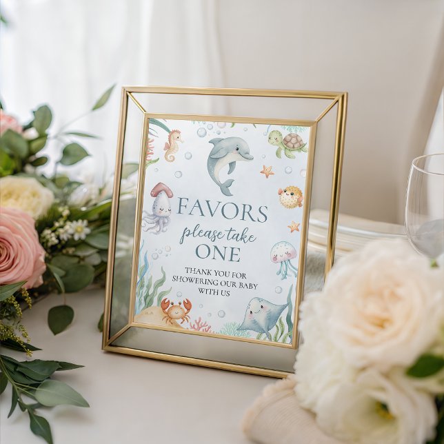 Panneau de cadeaux pour Baby Shower Océan (Créateur téléchargé)
