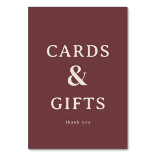 Panneau de Cartes & Cadeaux Marron Minimaliste Rem