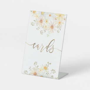 panneau de cartes de marguerites aquarelles