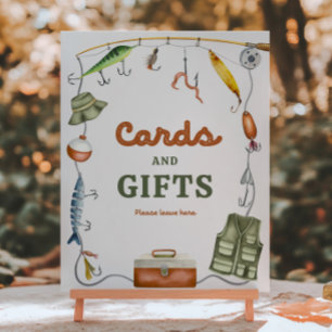 Panneau de cartes de pêche et cadeaux 8x10 pouces
