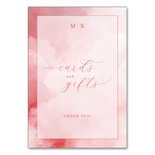 Panneau de cartes et cadeaux aquarelle rose romant