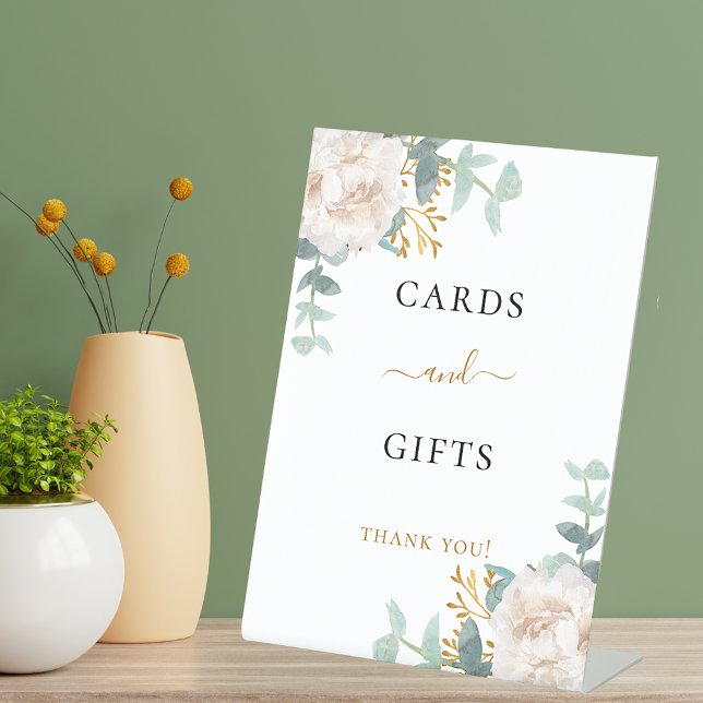 Panneau de cartes et cadeaux de fleurs blanches d' (Créateur téléchargé)