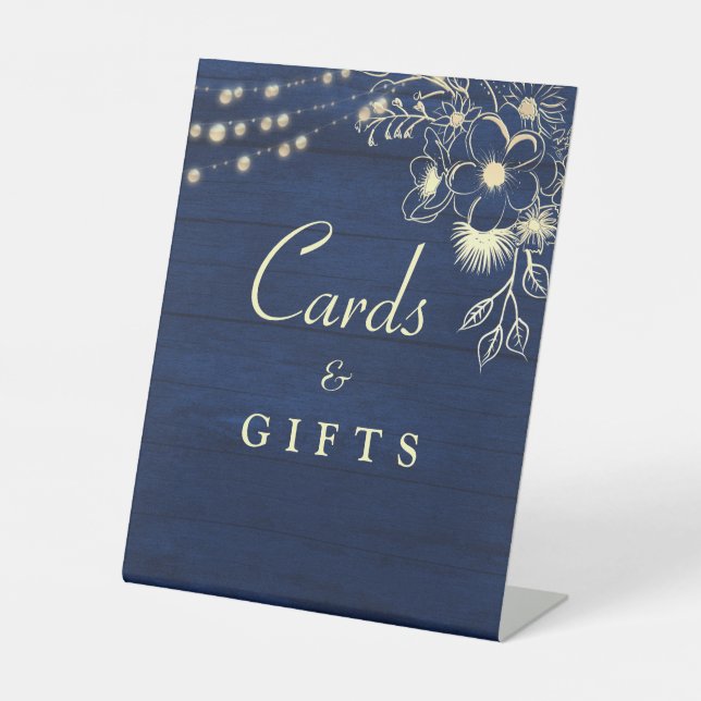 Panneau de Cartes et Cadeaux de Mariage Rustique N (Recto)