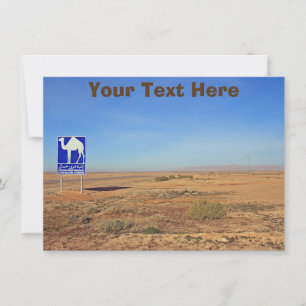 Panneau de chameaux, Tunisie, carte personnalisabl