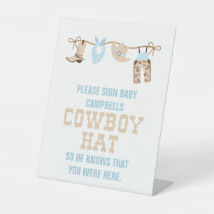 Panneau de Chapeau pour Baby Shower Cowboy