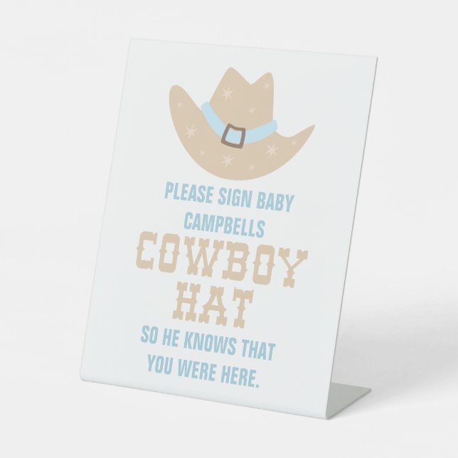 Panneau de Chapeau pour Baby Shower Cowboy (Recto)