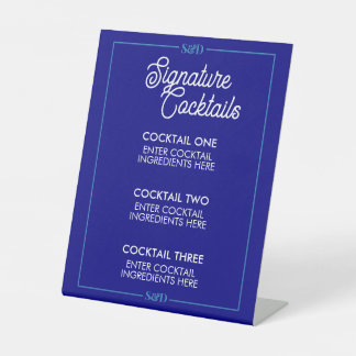 Panneau de cocktail signature pour mariage moderne