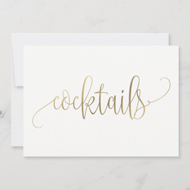 Panneau de Cocktails - Calligraphie Charmante (Devant)