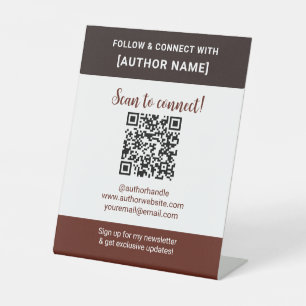Panneau de code QR de l'auteur pour suivre et se c