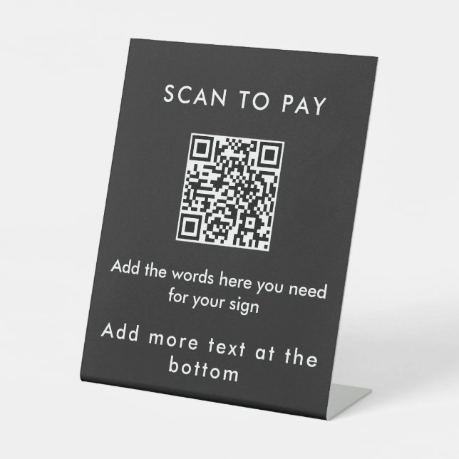 Panneau de code QR de paiement personnalisé noir m (Recto)