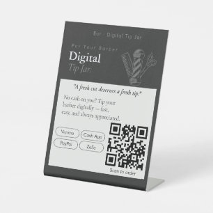 Panneau de code QR de pot à pourboire numérique no
