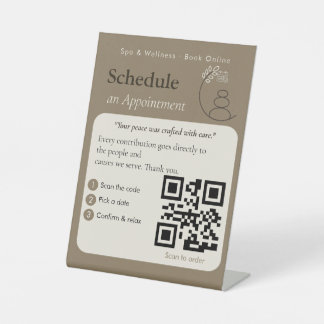 Panneau de code QR de rendez-vous en beige moderne