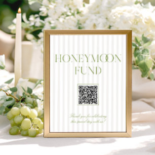 Panneau de code QR du fonds de lune de miel vert s