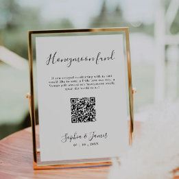 Panneau de code QR minimaliste du Mariage du fonds