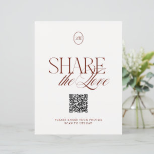 Panneau de code QR 'Partagez l'amour' en terre cui