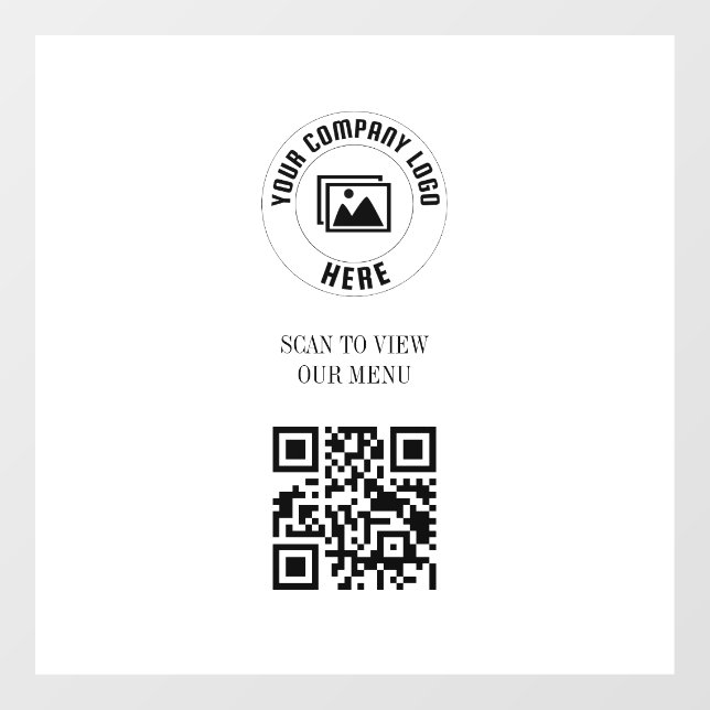 Panneau de code QR Scan Me blanc Menu  (Feuille)