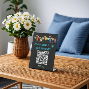 Panneau de code QR Venmo pour les pourboires
