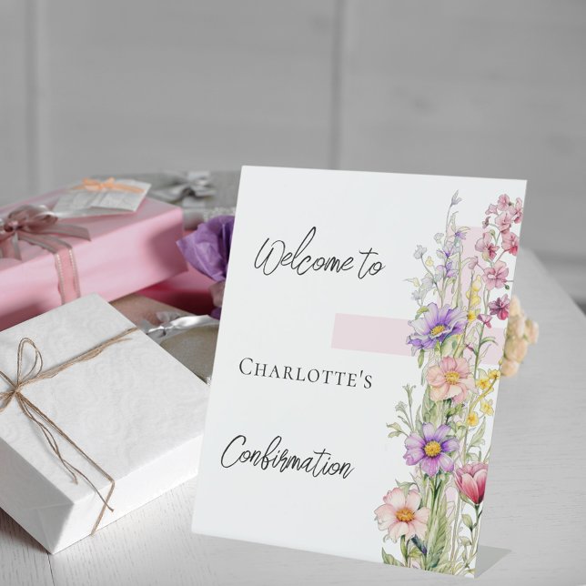 Panneau de confirmation des fleurs roses croisées (Créateur téléchargé)