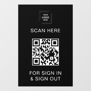 Panneau de connexion QR Code noir pour visiteurs e