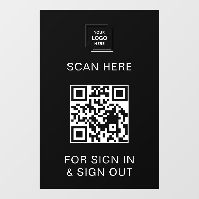 Panneau de connexion QR Code noir pour visiteurs e (Feuille)