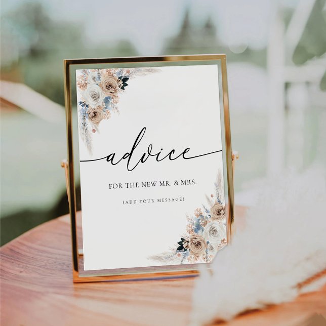 Panneau de conseil floral Ivory And Blue Boho (Créateur téléchargé)