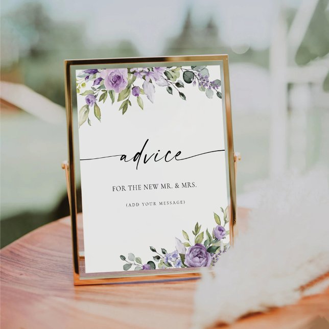 Panneau de conseils Fleurs violettes romantiques (Créateur téléchargé)