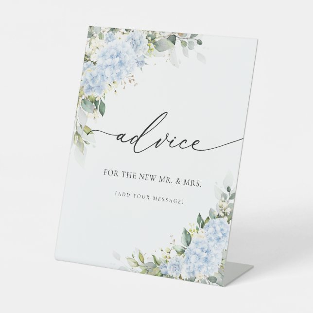 Panneau de conseils floraux d'hortensia bleu (Recto)