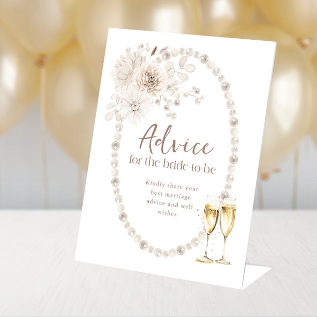 Panneau de conseils pour la mariée (Bridal Shower Advice Sign
)